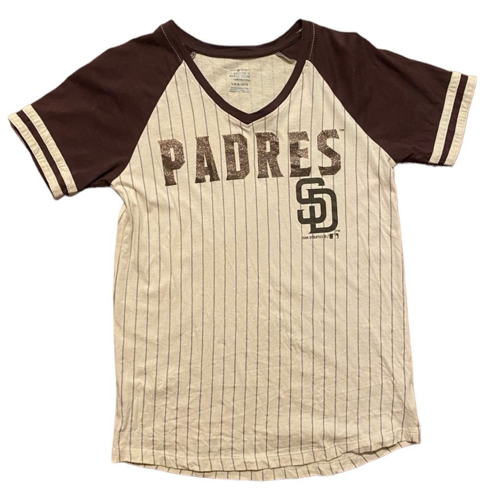 San Diego‎ Padres t-shirt girls 10/12 brown tan